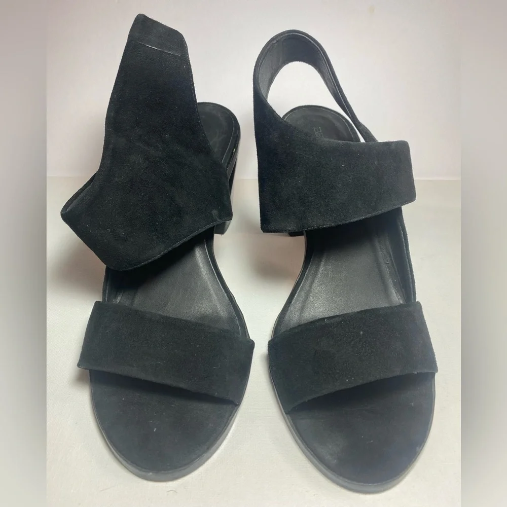 Bernardo Saks Fifth Avenue Black Suede Strap Heels